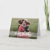 Happy Birthday mama | Moderne scriptfoto Kaart (Voorkant)
