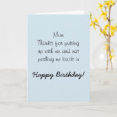 Happy Birthday mama Moeder Humor Funny Kaart (Gele Bloem)