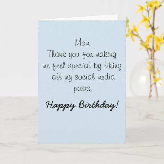 Happy Birthday mama Moeder Humor Funny Kaart (Gele Bloem)