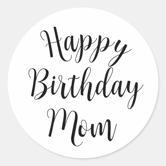 Happy Birthday mama Ronde Sticker (Voorkant)