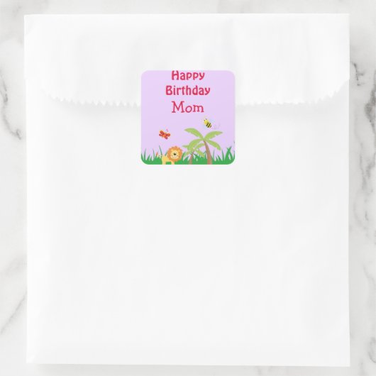 Happy Birthday mama Vierkante Sticker (Tas)