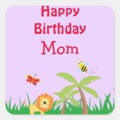 Happy Birthday mama Vierkante Sticker (Voorkant)