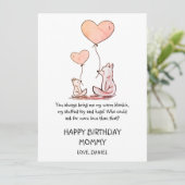 Happy Birthday mammie Foxes Kaart (Staand voorkant)