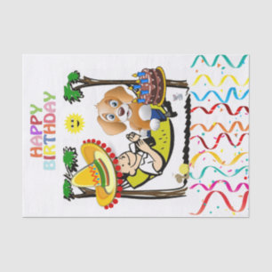 Happy Birthday Man Dog Tissuepapier