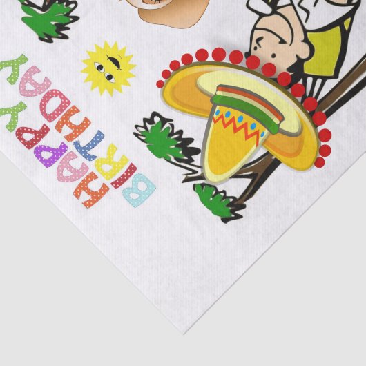 Happy Birthday Man Dog Tissuepapier (Detail)