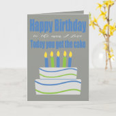 Happy Birthday Man I Love Funny Birthday Kaart (Gele Bloem)