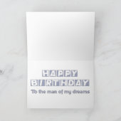 Happy Birthday Man van mijn dromen Kaart (Binnen)