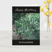 Happy Birthday Mannen Pap Natuur personaliseert Kaart (Gele Bloem)