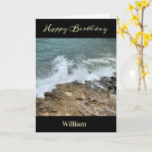 Happy Birthday Mannen Vader Foto personaliseren Kaart (Gele Bloem)