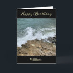 Happy Birthday Mannen Vader Foto personaliseren Kaart<br><div class="desc">Happy Birthday Mannen Vader Foto personaliseert Wenskaart voor dat speciale man of pa in je leven. Het kan voor iedereen gebruikt worden. Het heeft een prachtige spetter van natuur uit het Caribische Zee. Persoonlijk voor iedereen. Fotocopyright Denise Bennerson,  fotograaf</div>