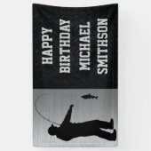 Happy Birthday Mannen Vist banner (Verticaal)