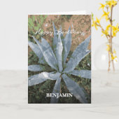 Happy Birthday Mannen Waterverf Planten personalis Kaart (Gele Bloem)