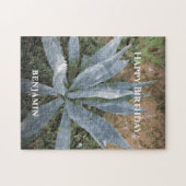 Happy Birthday Mannen Waterverf Planten personalis Legpuzzel (Horizontaal)