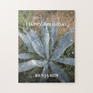 Happy Birthday Mannen Waterverf Planten personalis Legpuzzel