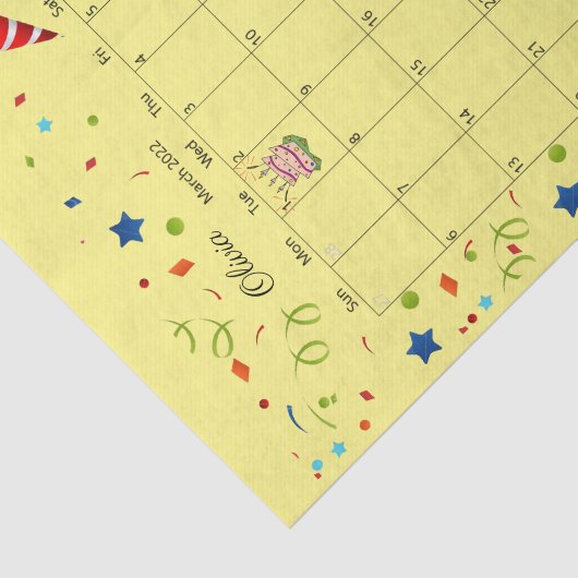 Happy Birthday March 2022 Weefselpapier Tissuepapier (Detail)