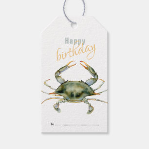 Happy Birthday, Marine Life, Crab, Beach Coastal Cadeaulabel