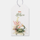 Happy Birthday, Marine Life, Crab, Beach Coastal Cadeaulabel (Achterkant)