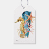 Happy Birthday, Marine Life Seahorse Beach Coastal Cadeaulabel (Voorkant)