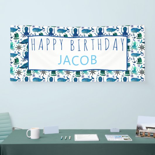 Happy Birthday Marine Nautical under the Zee Kinde Spandoek (Beurs)