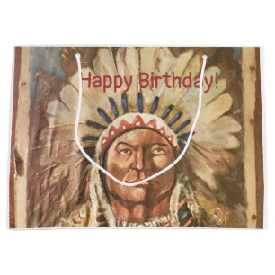 Happy Birthday Masculine Sitting Bull Groot Cadeauzakje