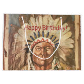 Happy Birthday Masculine Sitting Bull Groot Cadeauzakje (Achterkant)