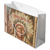 Happy Birthday Masculine Sitting Bull Groot Cadeauzakje (Achterkant Gekanteld)