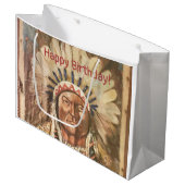Happy Birthday Masculine Sitting Bull Groot Cadeauzakje (Voorkant Gekanteld)