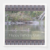 Happy Birthday Mate Designer Duck Paper Napkins Servet (Voorkant)