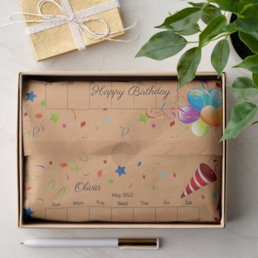 Happy Birthday May 2022 Weefselpapier Tissuepapier (Geschenk)