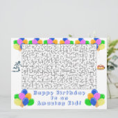 Happy Birthday Maze en Ballonnen Verbazingwekkend (Staand voorkant)