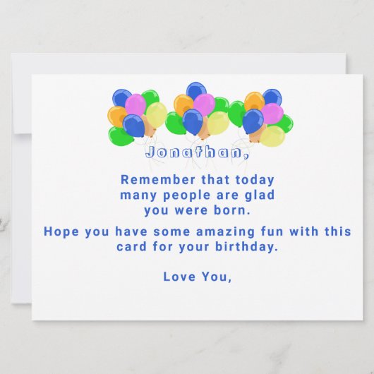 Happy Birthday Maze en Ballonnen Verbazingwekkend (Achterkant)