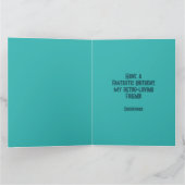 Happy Birthday, MCM Atomic Starburst Blauwgroen Kaart (Binnen)