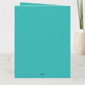 Happy Birthday, MCM Atomic Starburst Blauwgroen Kaart (Achterkant)