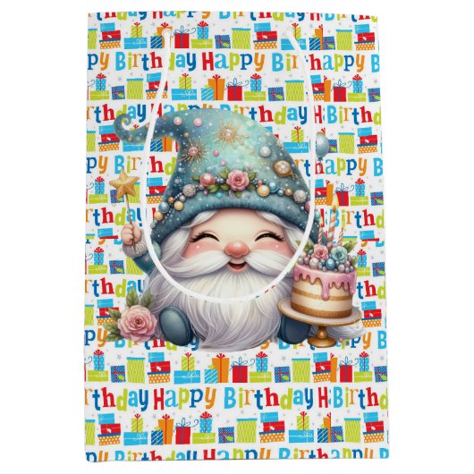 Happy Birthday Medium Cadeauzakje (Voorkant)