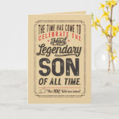 Happy Birthday Meest Legendary Son of all Time Car Kaart (Gele Bloem)