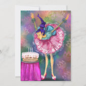 Happy Birthday - meisje dat kaarsen uitblaast - gr (Achterkant)