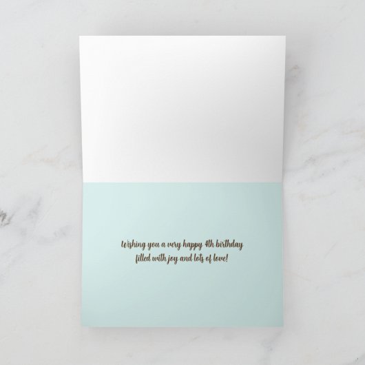 Happy Birthday Meisje Kitten Aangepaste Leeftijd N Kaart (Binnen)