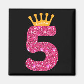 Happy Birthday, Meisjes 5th Party 5 Years Old Bday Magneet (Voorkant)