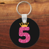 Happy Birthday, Meisjes 5th Party 5 Years Old Bday Sleutelhanger (Voorkant)