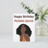 "Happy Birthday Melanin Queen"-Kaart (Staand voorkant)