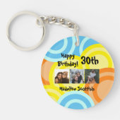 Happy Birthday Memories Photo Collage Sleutelhanger (Voorkant)