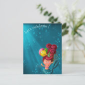 Happy Birthday Mermaid Briefkaart (Staand voorkant)