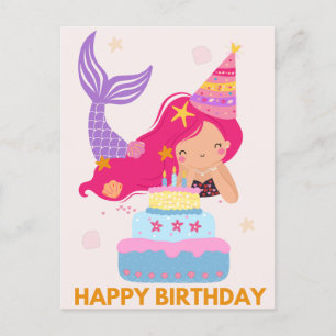 Happy Birthday Mermaid Briefkaart