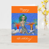 Happy Birthday Mermaid Card Kaart (Gele Bloem)