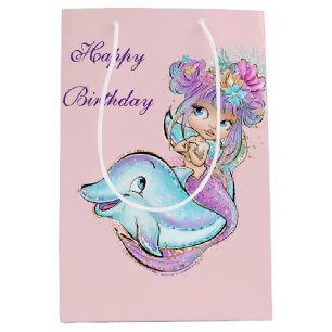 Happy Birthday Mermaid Medium Cadeauzakje