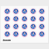 Happy Birthday Mermaid Name Baby Roze Ronde Sticker (Vel)