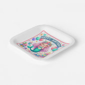 Happy Birthday Mermaid Papieren Bordje (Gebogen)