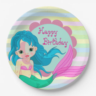 Happy Birthday Mermaid Papieren Bordje