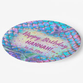 Happy Birthday mermaid Papieren Bordje (Gekanteld)