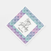 Happy Birthday Mermaid scales Napkin Servet (Hoek)